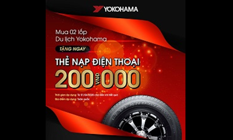 Nhận ngay thẻ cào nạp điện thoại khi mua lốp xe Yokohama