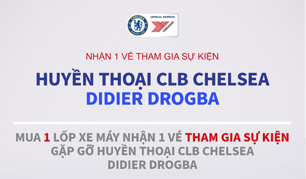 Gặp gỡ huyền thoại Chelsea Didier Drogba khi mua lốp xe máy