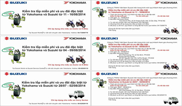 Yokohama Tyre việt nam hợp tác cùng Việt Nam Suzuki thực hiện gói dịch vụ tiện ích cho khách hàng.
