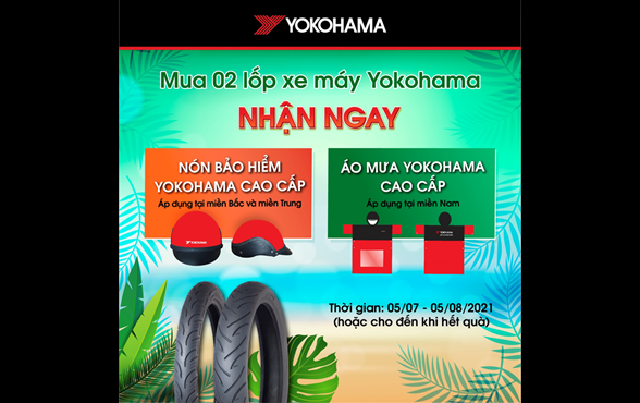 Yokohama ưu đãi lớn nhất năm dành cho lốp xe máy